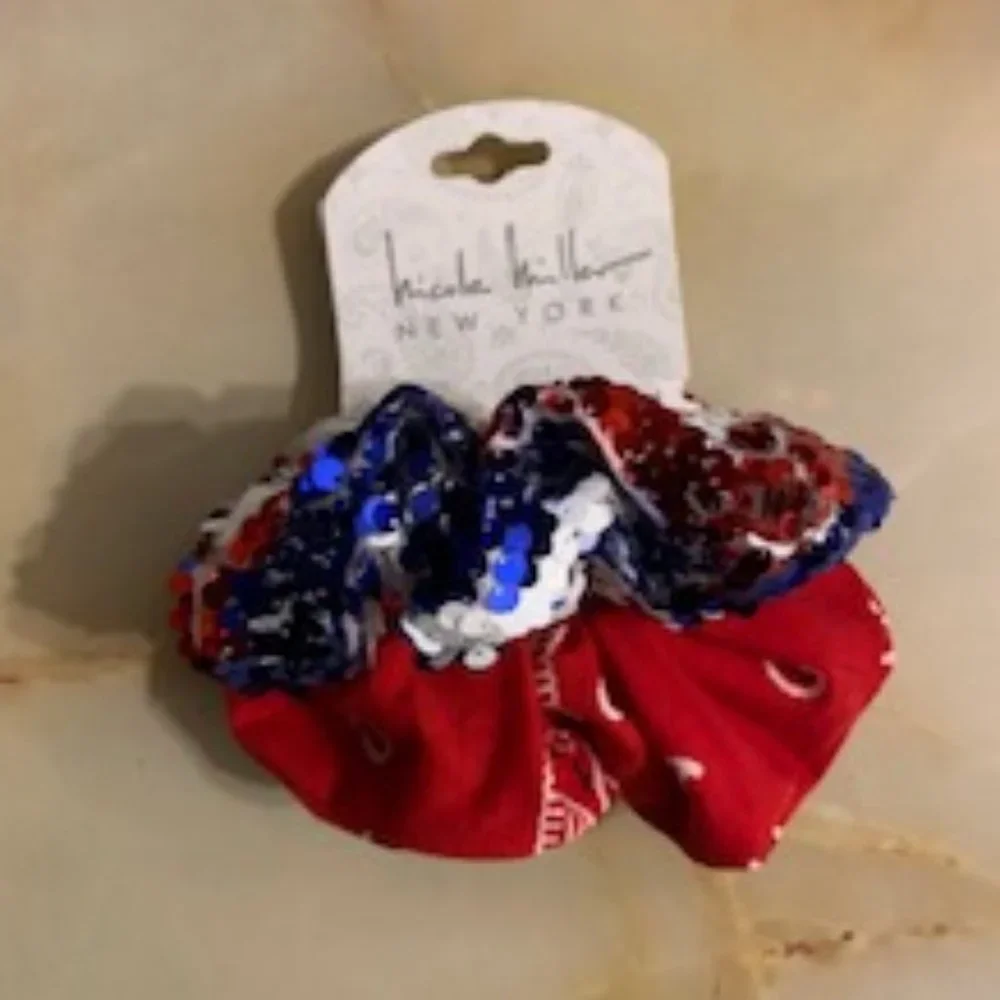 Nicole Miller 2 patriotic scrunchies